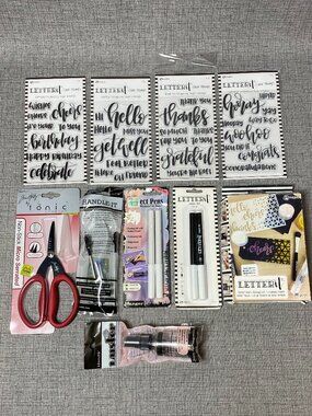 NEW Ranger Tim Holtz Letter It Clear Stamps Pens Kit Scissors 10pc Lot NOS